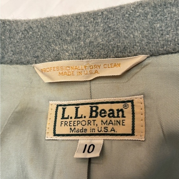Vintage LL Bean Mint Green Wool One Button Blazer Suit Jacket Size 10 - Picture 9 of 16